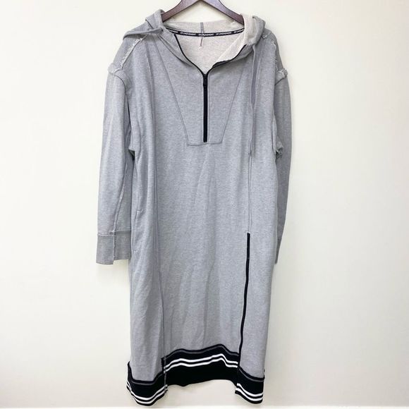 COPY - Free People XS Movement Match Up Maxi VEST Sweat Hoodie Tunic Jacket Gra… - Picture 2 of 7